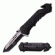 Mtech Folding Blade, 3.5in, Stainless Steel Blade, Black Aluminum Handle MT-A867BK