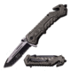 Mtech Folding Blade, 3.5in, Stainless Steel Blade, Dark Gray Aluminum Handle MT-A867GY