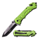 Mtech Folding Blade, 3.5in, Stainless Steel Blade, Green Aluminum Handle MT-A867GN