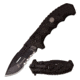 Mtech Folding Blade, 3.7in, Stainless Steel Blade, Double Injection Molded Black Handle M-A1053BK