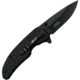Mtech Black A/O Folding Knife, 3.75in Closed, 2.75in Black Oxide Coated 3Cr13 Stainless Steel Blade, Black Aluminum Handle, MT-A1198BK