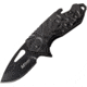Mtech Linerlock A/O Folding Knife, 3in Closed, 2in Black 3Cr13 SS Drop Point, Black Sculpted Aluminum Handle, Thumb Pull, Pocket Clip, Bottle Opener, MT-A1116BK