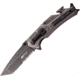 Mtech Linerlock A/O SW Folding Knife, 3.25 stonewash finish partially serrated stainles, Stonewash finish aluminum handle, MT-A1114SW