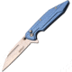 Mtech Linerlock Folding Knife, 3 satin finish 3Cr13 stainless blade, Blue anodized aluminum handle, MT-1177BL