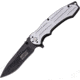 Mtech Linerlock Gray Handles A/O Folding Knife,3.75in,Stainless Steel,Gray,Aluminum Handle MTA878GY