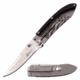 Mtech MT-1151AF Manual Folding Knife, 3.25in, 3CR13 Stainless Steel, Spear Point, Steel Blade, Aluminum Handle w/ Flag Etching, Black/Gray, MT-1151AF