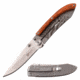 Mtech MT-1151PFL Manual Folding Knife, 3.25in, 3CR13 Stainless Steel, Spear Point, Steel Blade, Aluminum Handle w/ Flag Etching, Orange/Gray, MT-1151PF
