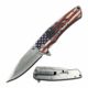 Mtech MT-A1027P Spring Assisted Knife, 3.25in, 3CR13 Stainless Steel, Spear Point, Steel Blade, Aluminum Handle, American Flag Design, Flag, MT-A1027P