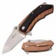 Mtech MT-A1074BK Spring Assisted Knife, 2.5in, 3CR13 Stainless Steel, Tanto, Steel Blade, Stainless Steel/Pakkawood Handle, Black/Bronze, MT-A1074BK