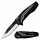 Mtech MT-A1087GY Spring Assisted Knife, 3.25in, 3CR13 Stainless Steel, Modified Tanto, Steel/Black Blade, Aluminum Handle, Black/Gray, MT-A1087GY