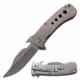 Mtech MT-A1093M Spring Assisted Knife, 3in, 3CR13 Stainless Steel, Spear Point, Mirror Blade, Stainless Steel Handle, Mirror, MT-A1093M