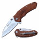 Mtech MT-A1158BR Spring Assisted Knife, 2.75in, 3CR13 Stainless Steel, Drop Point, Steel Blade, Pakkawood Handle, Brown, MT-A1158BR