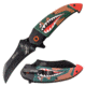 Mtech Spring Assisted Folding Knive, 3.5in Blade, Bomb Girl Art, 3CR13 Steel Blade Knive, Green/Camo, MT-A1130GN