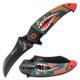 Mtech Spring Assisted Folding Knive, 3.5in Blade, Bomb Girl Art, 3CR13 Steel Blade Knive, Green/Camo, MT-A1130GN