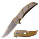 Mtech Spring Assisted Folding Knive, 3.75in Blade, Frame Lock, 3CR13 Steel Stonewached Knive, Silver/Gold, MT-A1097GD