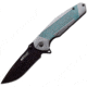 Mtech Stripe Framelock A/O Folding Knife, 3.5 black finish 3Cr13 stainless blade, Gray and teal anodized aluminum handle, MT-A1137GTQ