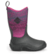 Muck Boots Hale Rubber Boots - Youth, Black/Magenta Digi Terrain Fade, 4, KBH-004-BLK-040