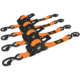 Muddy Retractable Ratchet Straps, 1in x 10ft, Orange, 4 Pack, 1408826