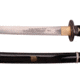 Musashi Budds Sword, 27in Carbon Steel Hand Forged Katana Blade, Black Wood Saya, SS028BK-2C