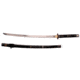 Musashi Budds Sword, 27in Carbon Steel Hand Forged Katana Blade, Black Wood Saya, SS028BK-2C