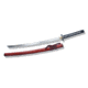 Musashi Hand Forged Damascus Steel Katana, 27in Firing Pattern Steel Blade, High Quality Piano Paint Red Sprinkled With Black Foils Scabbard, SS244RD