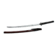 Musashi Katana - 27in High Temper Carbon Steel Blade, Black Sageo Braid Over Real Ray Skin, SS034C-RD