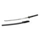 Musashi Katana - 27in High Temper Carbon Steel Blade, Black Sageo Braid Over Real Ray Skin, SS034D