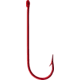 Mustad Aberdeen Hook, Round Bend, Light Wire Ringed Eye, Red, Size 2, 10 per Pack, 3261-RB-2-10