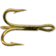 Mustad Classic Treble Hook, Ringed Eye, 24kt Gold, Size 18, 5 per Pack, 3551-GL-18-5