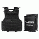 NcSTAR Expert Plate Carrier Vest w/Two 8x10in Rectangle Cut Soft Ballistic Panels, Black, Extra Small - Small BSCVPCVXC2963B-A