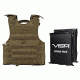 NcSTAR Expert Plate Carrier Vest w/Two 8x10in Rectangle Cut Soft Ballistic Panels, Tan, Extra Small - Small BSCVPCVXC2963T-A