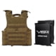 NcSTAR Expert Plate Carrier Vest w/Two 8x10in Rectangle Cut Soft Ballistic Panels, Tan, Extra Small - Small, BSCVPCVXC2963T-A