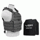 NcSTAR Plate Carrier Vest w/Two 10x12in Shooters Cut Hard PE Ballistic Panels, Urban Gray BPCVPCV2924U-A