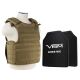 NcSTAR Quick Release Carrier Vest w/Two 11x14in Shooters Cut Hard PE Ballistic Panels, Tan, Medium - 2XL, BPLCVPCVQR2964T-A