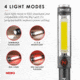 Nebo Big Larry 2 COB LED Flashlight, AA, White/Red COB, 500 Lumens, Gray, NEB-WLT-0001
