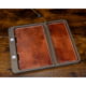 NeoMag Leather Bottom EDC Tray, w/ Brass Rod, Burnt Bronze/Antique Brown, 11x11x4in, LGTRAY-BB-ABL-YES