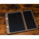 NeoMag Leather Bottom EDC Tray, w/ Brass Rod, Burnt Bronze/Black, 11x11x4in, LGTRAY-BB-BL-YES