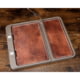 NeoMag Leather Bottom EDC Tray, w/ Brass Rod, FDE Tray/Antique Brown, 11x11x4in, LGTRAY-FDE-ABL-YES