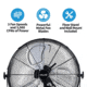 NewAir 18in Outdoor Rated 2-in-1 High Velocity Floor/Wall Mounted Fan, Black, NIF18CBK00