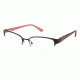 Nicole Miller Cozine Single Vision Prescription Eyeglasses - Frame Matte Black, Size 51/17mm NMCOZINE01
