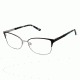Nicole Miller Grand Bifocal Prescription Eyeglasses - Frame Black/Turquoise, Size 54/16mm NMGRAND01
