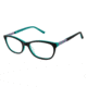 Nicole Miller Larkin Eyeglass Frames - Frame Black/Teal, Size 50/16mm NMLARKIN01