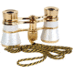 LaScala Optics CARMEN Opera Glasses - White Body, Golden Rings