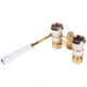 LaScala Optics IOLANTA Lorgnette Opera Glasses - White body, Golden Rings