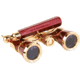 LaScala Optics IOLANTA Lorgnette Opera Glasses - Burgundy body, Golden Ring