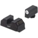Night Fision Costa Ludus Night Sight Set, Glock 17/19/34, White Front Ring, Horizontal Tritium Bar Rear, GLK-001-010-WGXG