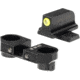 Night Fision Optic Mounted Stealth Series Square-Notch Tritium Pistol Night Sight, SIG Sauer M18/M17, Yellow Front, Green Tritium Rear, Black, SIG-OMS-M1718-SCS-YGZG