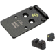 Night Fision Optic Plate + Tritium Ylw Front Sight Combo RMR/507c to Glock Full Size MOS, Black, GLK-OPBS-RMR-MOS-YGZX