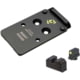 Night Fision Precision Glock MOS Adapter Plate w/ ORS Sights Combo Pack, RMR/Holosun 507c, Yellow Ring Tritium Front, Blank Rear, Black, GLK-OPBS-RMR-MOS-YGZX