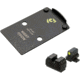 Night Fision Optic Plate + Tritium Ylw Front Sight Combo RMR/507c to Sig P320, Black, SIG-OPBS-RMR-P320-YGZX